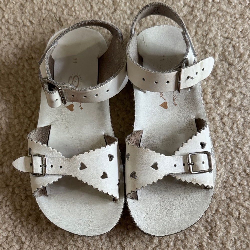 Salt Water Sandals by Hoy White Heart Kids Sandals